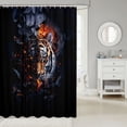 thumbnail image 2 of Manfei Lightning Tiger Shower Curtain 72Wx84L, Rustic Wildlife Bathroom Shower Curtain, Black Burgundy, 2 of 5
