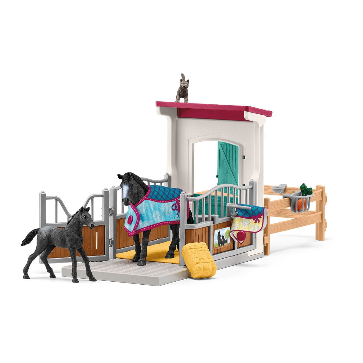 Schleich Farm World - 7PC Barrel Racing Set with Cowgirl & Horse