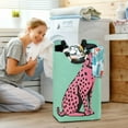thumbnail image 5 of Yayeee Freestanding Laundry Hamper with Handle Collapsible Large Storage Basket for Clothes, Pink Cheetah, 5 of 7