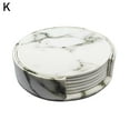 thumbnail image 2 of 6 Pcs/Set PU Cuir Coaster Rond Boire Café Tasse Sets de Table Table Thé J8N2, 2 of 6