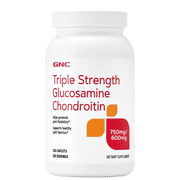 GNC Glucosamine Chondroitin 750mg/600mg, Triple Strength, 120 Caplets, Joint Support