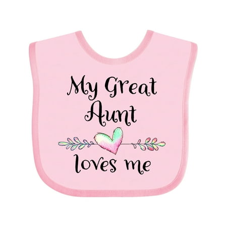 

Inktastic My Great Aunt Loves Me- Heart Gift Baby Boy or Baby Girl Bib