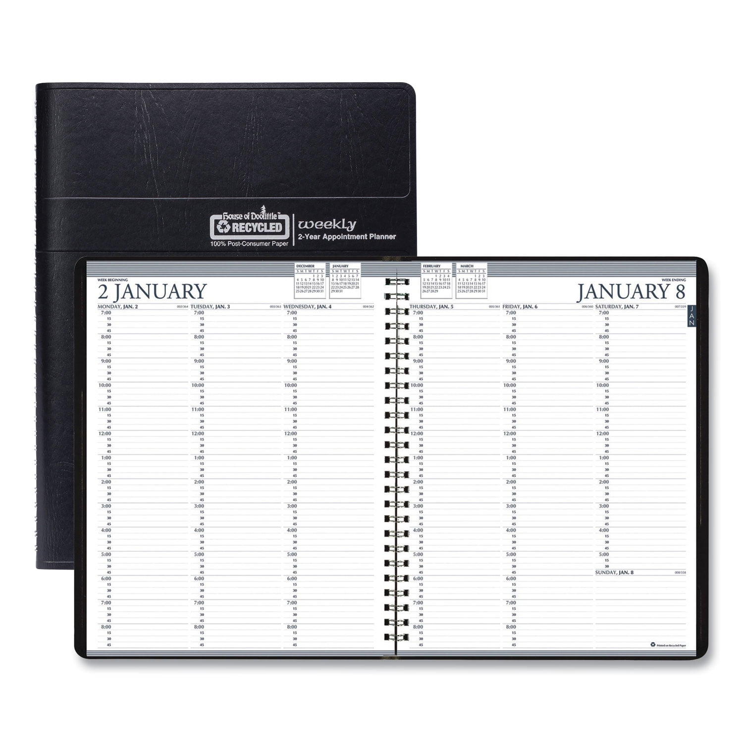 House of Doolittle Two-Year Professional Weekly Planner 11 x 8.5 Black 2021-2022 272002