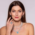 thumbnail image 3 of Elevate your Style with TheJewelryHut Vintage Inspired Style Serenity Aquamarine and White Crystalline Silver Ring, 3 of 4