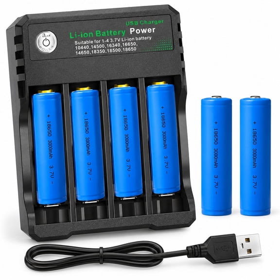 Homivra Battery Charger, Universal Smart Charger for 3.7V Lithium ion Batteries 18650 Rechargeable Battery