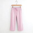thumbnail image 5 of MLQIDK Pedal Pushers for Women Striped Capri Pants Trendy Summer High Waisted Knee Length Work Capris Dressy Casual Striped Capris with Pockets Pink 2XL, 5 of 7
