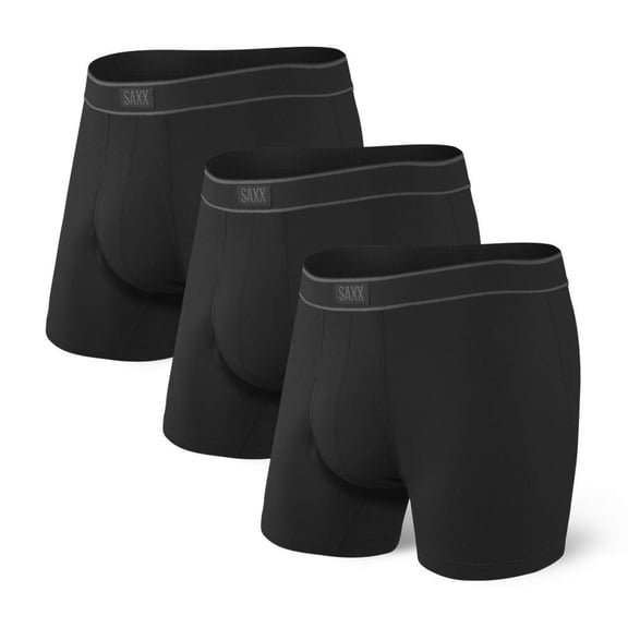 SAXX Underwear Co. Men's Daytripper Boxer Brief Fly 3Pk, Black, Small
