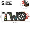 thumbnail image 4 of OSNIE Race Car Two Letter Sign Wooden Table Centerpiece Lets Go Racing Checkered Theme 2nd Party Supplies Decoration Milestone Cake Smash Photo Props for Kids Boys Two Years Old Birthday, 4 of 7