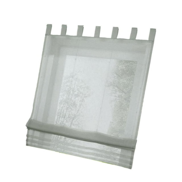 Cortinas romanas de estilo europeo, cortina de gasa transparente para ventana, panel drapeado Gris-140 × 155cm