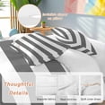 thumbnail image 2 of 3 Piece Grey Stripes Duvet Cover Set Full Size, Microfiber Comforter/Quilt Cover with Corner Ties and 2 Pillowcases, Simple Gray White Texture All Season Soft Bedding with Zipper Closure, 2 of 8
