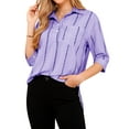thumbnail image 6 of ZXSXSY Women Button Collar Vertial Detailing Split Hem Shirts with Pocket, 6 of 11