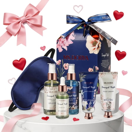 MS.DORYA Bath Gift Sets for Women, Birthday Spa Gifts Kit Beauty Baskets, 6 Pcs