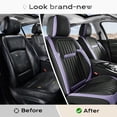thumbnail image 2 of Coverado Car Seat Covers Full Set, Black&Purple Front and Rear Seat Protectors, Waterproof Faux Leather Universal Fit for Most Cars, 2 of 10