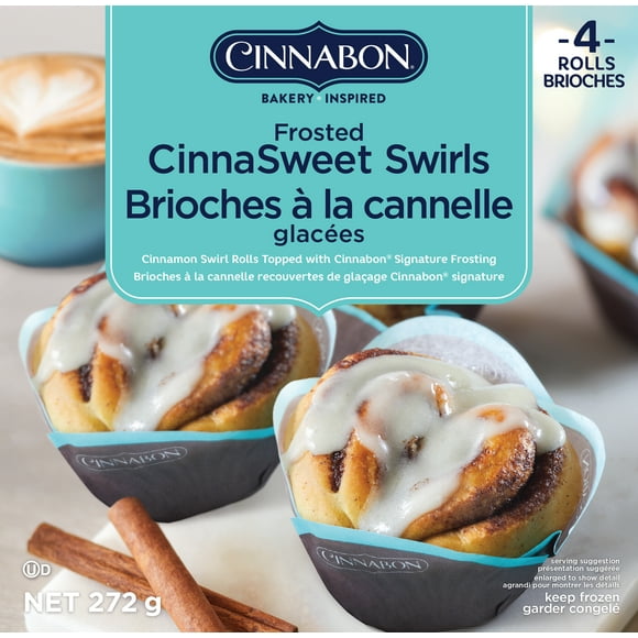 Cinnabon Cinnamon Frosted CinnaSweet Swirls, 14.4 oz, 6 Ct (Frozen), CB Frsd Cinna Swirls