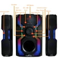 thumbnail image 5 of BeFree Sound BFS-A102 2.1 Channel Bluetooth Multimedia Wired Speaker Shelf Stereo System with Reactive LED Lights, FM Radio, USB & SD Inputs, 6 ohm - Black & Silver, 5 of 6