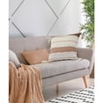 thumbnail image 3 of 20" X 20" Brown Peach Tan And White 100% Cotton Striped Zippered Pillow, 3 of 10