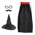 thumbnail image 4 of Disfraces de mago para Halloween, Disfraces de mago Sombrero negro Disfraces de mago Fiesta de Halloween Accesorio de disfraz de cosplay Valor excepcional, 4 of 8