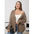 thumbnail image 3 of Daystry Women's Fall Winter Long Sleeve Chunky Cable Knit Sweater Open Front Cardigan Button Loose Sweaters Outerwear, 3 of 6