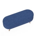 thumbnail image 5 of Oval Storage Ottoman Bench with Rubber Wood Legs,Blue, 5 of 10