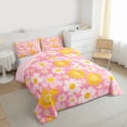 thumbnail image 4 of Feelyou Dreamy Pink Floral Bedding Comforter Set, Kawaii Cartoon Twin Comforter Sets, Cherry Blossoms Flower Reversible Bedding Set, Lightweight Room Decor, 2 Pieces, 4 of 9