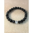 thumbnail image 4 of Natural Black Tourmaline With Crystal Quartz 8mm&nbsp; Round Shape Smooth Cut Beads Stretchable Bracelet for Men & Women., 4 of 4