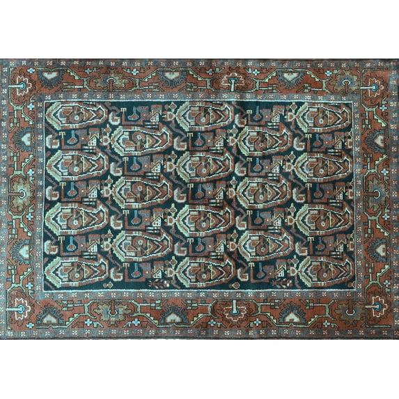 Ahgly Company Indoor Rectangle Persian Light Blue Traditional Area Rugs, 5' x 8'