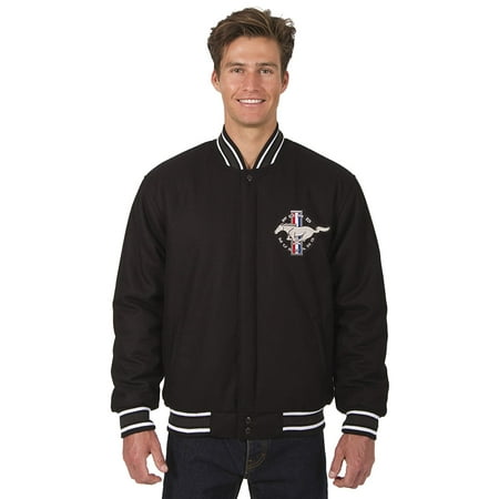 - Mens Ford Mustang All Wool Reversible Jacket with Embroidered Emblems