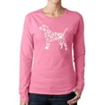 thumbnail image 1 of Women's Word Art Long Sleeve T-Shirt - Dog Paw Prints, 1 of 2