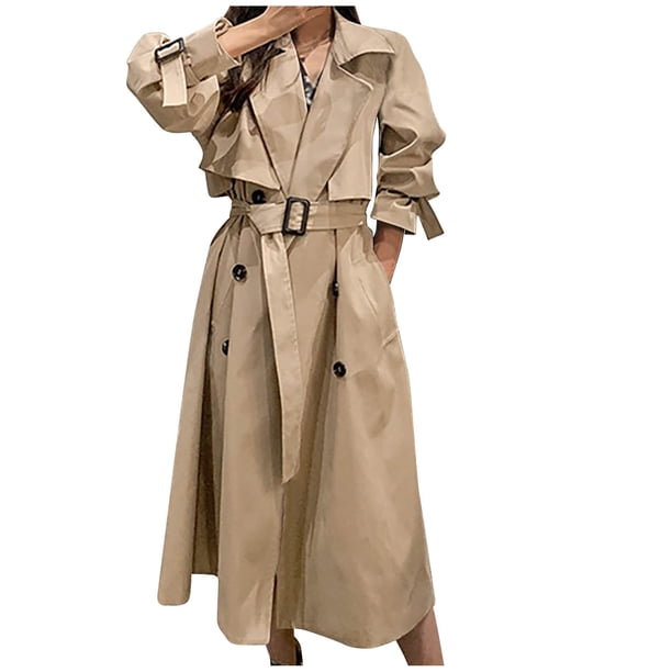 Chaqueta y abrigo informal de manga larga sin capucha para mujer, color liso, con solapa y bolsillo, tipo cárdigan