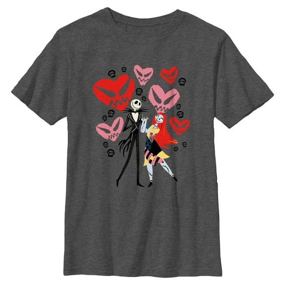 Boy's The Nightmare Before Christmas Jack and Sally Love Graphic T-Shirt