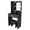 Black, variant on Hassch Small Vanity Desk with Lighted Mirror and Charging Station, Cushioned Stool and Hairdryer Holder, Makeup Dressing Table with Open Shelves and 3 Drawers, Easy Assembly, Black