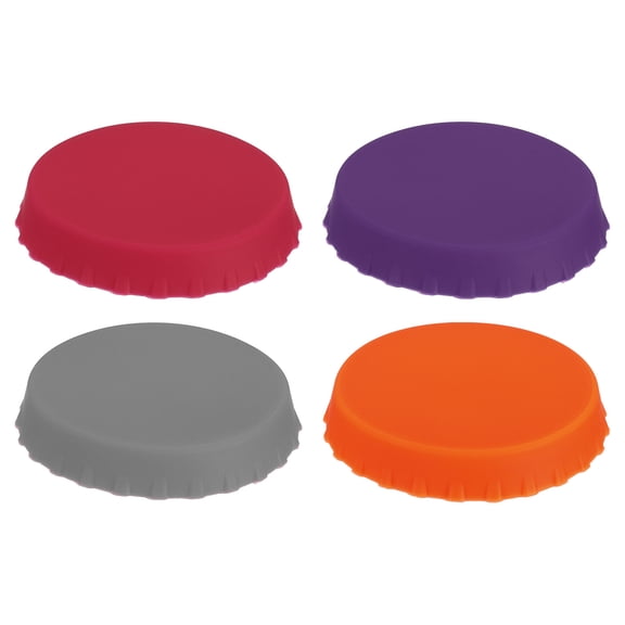 REGALWOVEN Silicone Soda Can Lids Reusable Drink Cans Protector Cover Cap Red/Purple/Orange/Gray