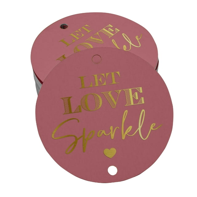 Inkdotpot Gold Foil Paper Hang Tags Let Love Sparkle Wedding Favor Tags 100 Pieces