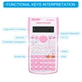 thumbnail image 3 of Unique Bargains Scientific Calculator 2 Line 12 Digit Engineering Calculator with 240 Function Pink, 3 of 6