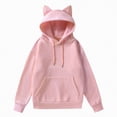 thumbnail image 2 of Towmus Hoodies for Women Cat Print Sweatshirt Oversized Pullover Fall Fleece Womens Tops with Pocket, 2 of 6