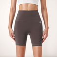 thumbnail image 2 of Women's High Waist Compression Biker Shorts Seamless Waistband with Sculpting Stretch Fit - Large, Khaki, 2 of 6