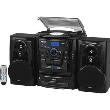 Jensen JMC-1250 BT Turntable with 3 CD Changer and Dual Cassette Deck