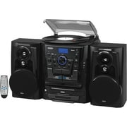 Jensen JMC-1250 BT Turntable with 3 CD Changer and Dual Cassette Deck
