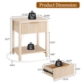 thumbnail image 2 of Aufeile Nightstand for Bedroom Set of 2 with Charging Station, Modern Side Table with Drawer & Open Shelf, Fluted End Table with 2 AC Outlets, USB & Type-C, Natural, 2 of 8