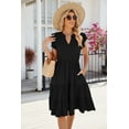 thumbnail image 6 of Womens Ruffle Summer Dress Short Sleeve V Neck Midi Dresses Fashion Casual Fit Flowy Tiered Boho Beach Vacation Sundress, 6 of 7