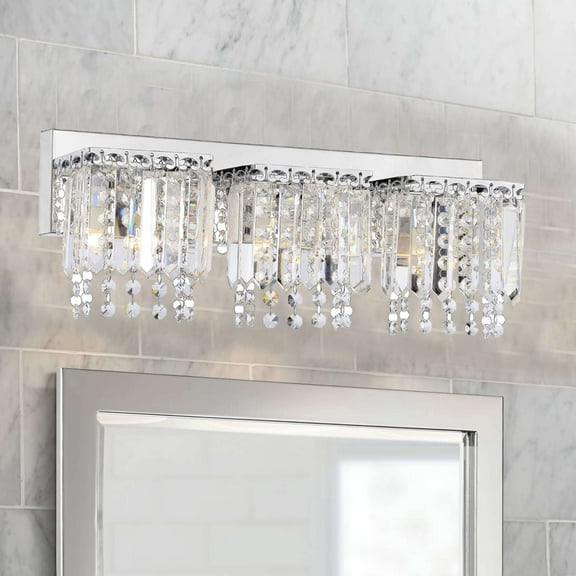 The Lighting Store Evelyn 3-light Crystal Strand Wall Sconce in Chrome Finish