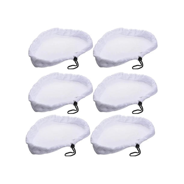 Almohadilla para trapeador a vapor Apuakthei, almohadilla para trapeador a vapor, cubierta de tela para trapeador a vapor, almohadilla de repuesto de microfibra para trapeador (blanca) (6 piezas)