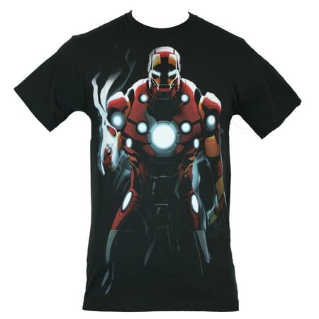Mens Ironman Combo - Iron Man (Marvel Comics) Mens T-Shirt - Shadow Drenched Power Pose