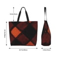 thumbnail image 2 of Large Capacity Single Shoulder Shopping Bag 19.7×15.7×5.9in Main Pocket Large To Accommodate Your Daily Needs Can Be Portable Can Be A Single Shoulder Back Argyle Plaid Darkorange_3, 2 of 8