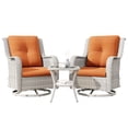 thumbnail image 6 of Meetleisure 3-piece Outdoor Rattan Rocking Chairs with Tempered Glass Side Table for Backyard Porch Deck, Metal Rocking Frame, Orange, 6 of 8