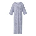 thumbnail image 5 of Aria Women's Sweater Knit 3/4 Sleeve V-Neck Lounger Nightgown with Pockets, Sizes XS to 5X, 5 of 6