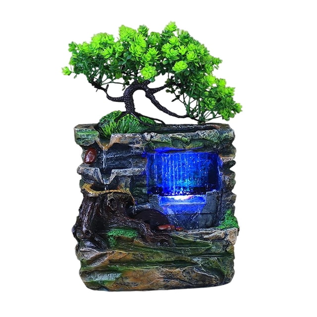 Fuente de agua Sunnimix Interior Resina 18 x 14 x 28 cm Cascada de fuente interior