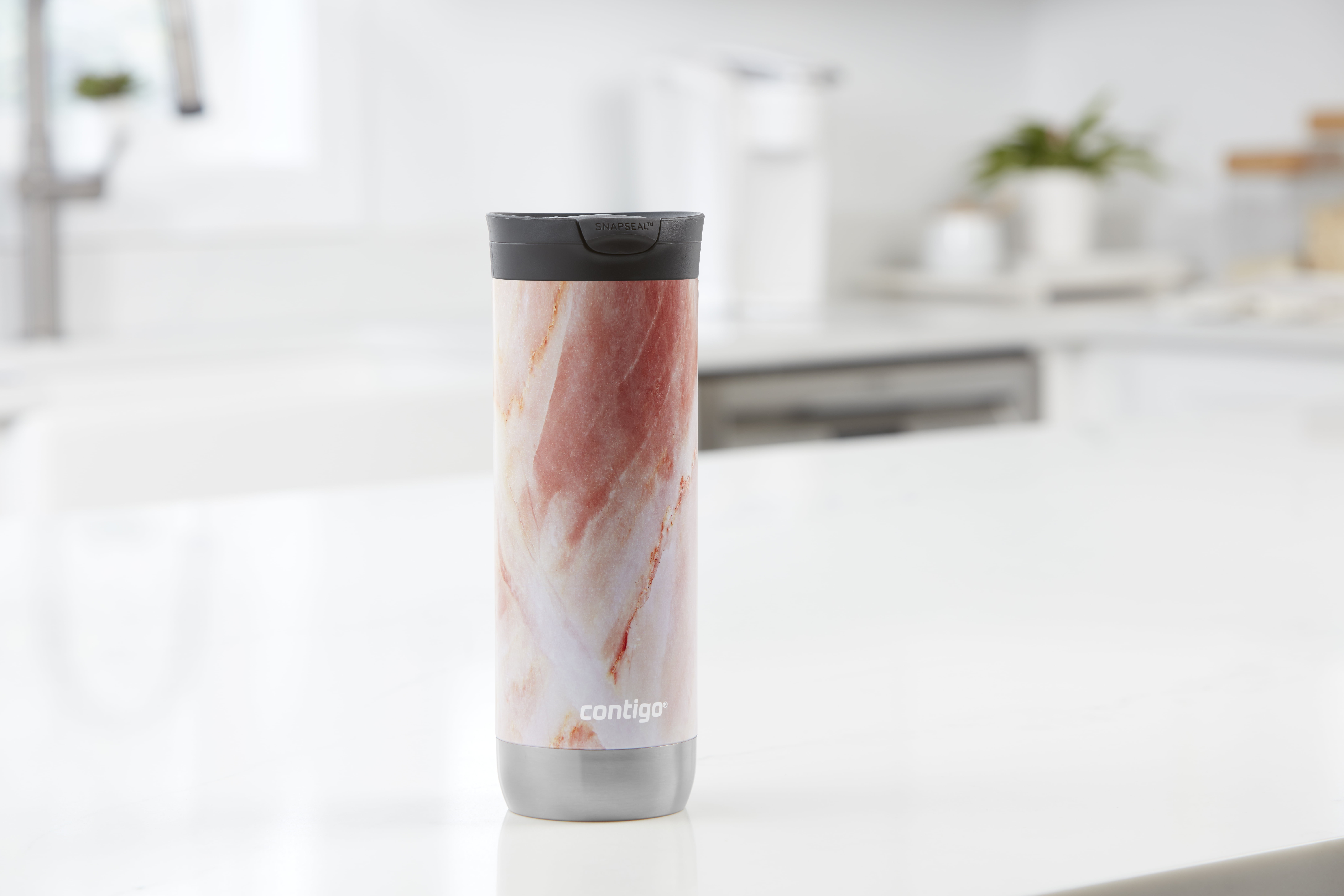 Contigo 20oz Couture Snapseal Stainless Steel Travel Mug, Rose Quartz