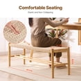 thumbnail image 4 of VEVOR Rattan Bench Wooden Bench 47.6 Inches for Entryway Living Room & Bedroom, 4 of 9