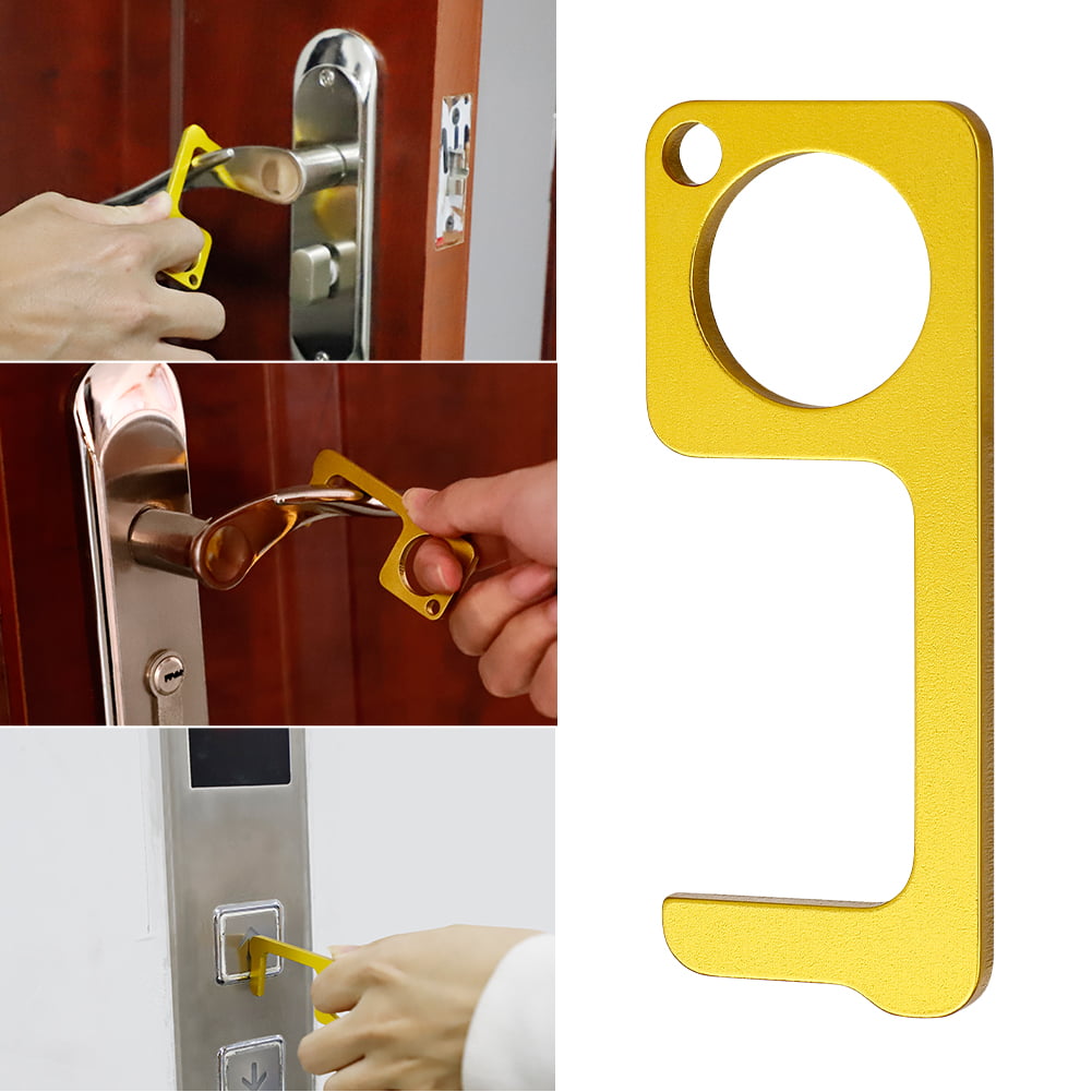 Contactless Safety Door Opener Protect Isolation Brass EDC Elevator HandleKey DD 